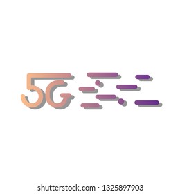 5g logo design, gradient, on white background. motion elements