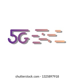 5g logo design, gradient, on white background. motion elements