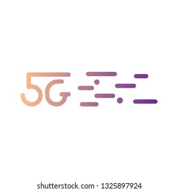 5g logo design, gradient, on white background. motion elements