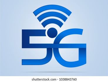 5G Logo design,Mobile telecommunications technology symbol.