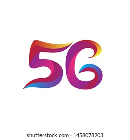 5G logo network speed circuit technology illustration in isolated white background, broadband telecommunication wireless internet concept