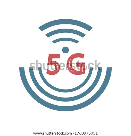 5G logo red with blue color on a white background.