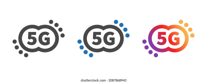 5G logos. High speed internet icon or logo. 5G technology. Vector illustration