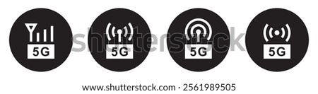 5G LTE set icon, vector illustration