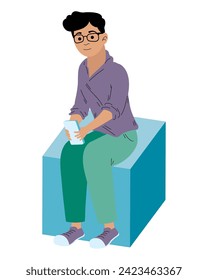 5G-Mann mit Telefongrafik