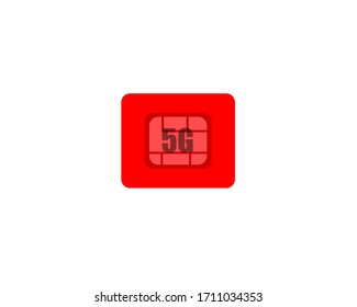 5G micro SIM card vector icon 