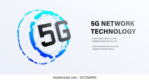 5G mobile network futuristic abstract illustration for website, poster, banner. Internet technology of next generation