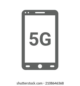 5g, mobile, network icon. Gray vector graphics.