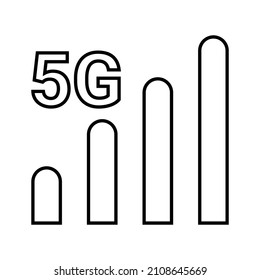 5g, mobile network, signal line icon. Outline vector.