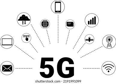 5G Mobile Network Vector Graphic