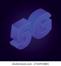 Icono de Vector de red móvil 5G para datos de alta velocidad, telecomunicaciones y transformación digital. Ilustración vectorial de Tecnología 5G de próxima generación para la comunicación inalámbrica y la innovación.