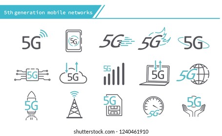 5G mobile networks concept icon - Simple Line Series