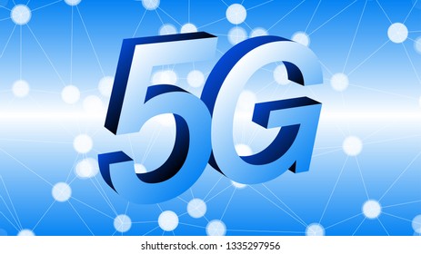 5g mobile signal 3d vector symbol concept