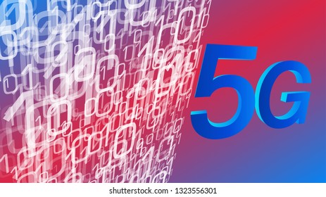 5G mobile technology, futuristic technology backgrounds, computer binary code conception