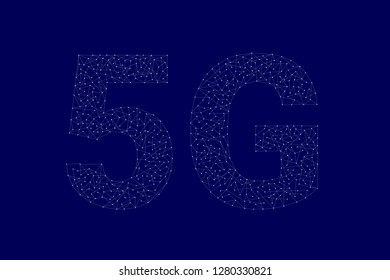 5G - net and network of connection and connectivity. Modern technology. Vector illustration
