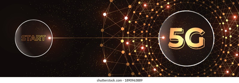 5G network banner. 5G Network Internet Mobile Wireless Business concept. Abstract technology background Hi-tech communication concept futuristic digital innovation. Vector background.