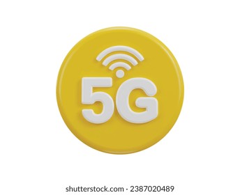 5g network button icon 3d rendering vector icon