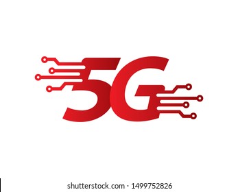 5G network connection logo symbol or icon template