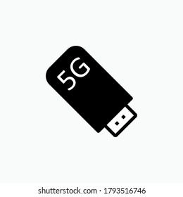 Icono de dispositivo de red 5G. Símbolo de conexión a Internet - Vector