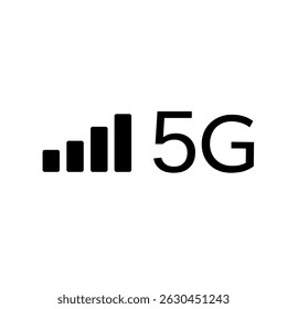 5g network icon. 5G bar icon isolated on white background. Status bar. 