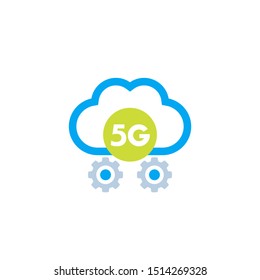 5G network icon with cloud