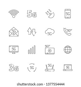 5g. Network icon free wireless safety technology cloud phone internet 4g vector symbols