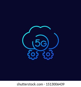 5G network icon, line vector