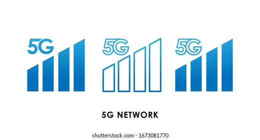 Logo-Vektorillustration des 5G-Netzwerks - Abbildung. Design der Vektorillustration für die Internetverbindung mit 5G. 5G Netzwerk-Technologie Vektorillustration Illustration für Web, Zeichen, Symbol, Logo, App, UI.