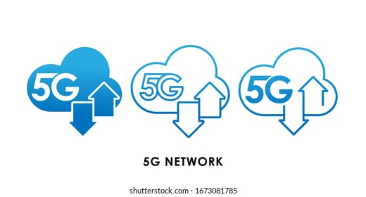 5G Network icon logo vector illustration. 5G internet connection vector template design. 5G network technology vector illustration for web, sign, symbol, logo, app, UI.