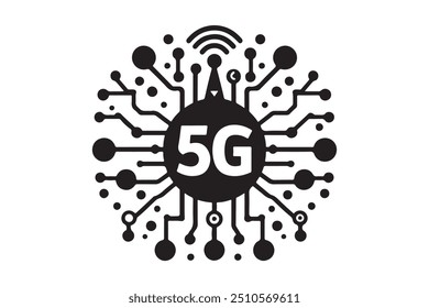 5G Network Icon Vector Art And Illustration