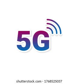 5G network logo. Logo network 5G connection.