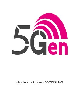 5G network logo. Logo network 5G connection. Wireless network 5th deneration. EPS 10.