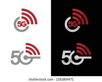 ilustración vectorial del conjunto de logotipos de red 5G