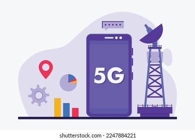 5g network technology 2d vector illustration concept for banner, website, illustration, landing page, flyer, etc