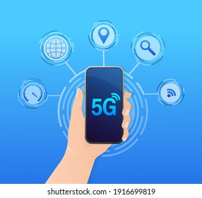 5g network technology. Abstract icon. 3d vector background. Home network. Business concept. Abstract background. Internet technology.