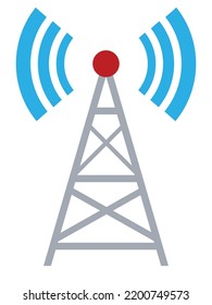 5G-Netztechnologie. WLAN-Internetanschluss mit WLAN-Anschluss. Die Basisstation, der mobile Datenturm, zellulare Ausrüstung, die Telekommunikationsantenne und das Signal. Konzept des schnellsten Internets