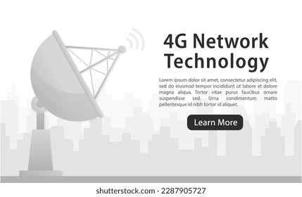 Tecnología de red 5G. Internet inalámbrico de alta velocidad en torre de comunicación. Concepto de internet más rápido. Red residencial. Concepto de negocio. Antecedentes abstractos. Tecnología de Internet. Ilustración del vector