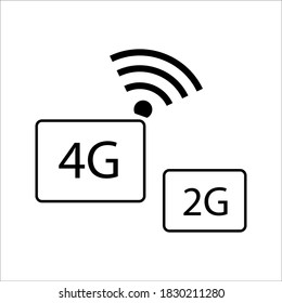 Symbol für 5G-Netzwerktechnologie. Drahtloses Internetsymbol der fünften Generation 