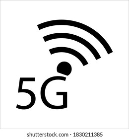 Symbol für 5G-Netzwerktechnologie. Drahtloses Internetsymbol der fünften Generation 
