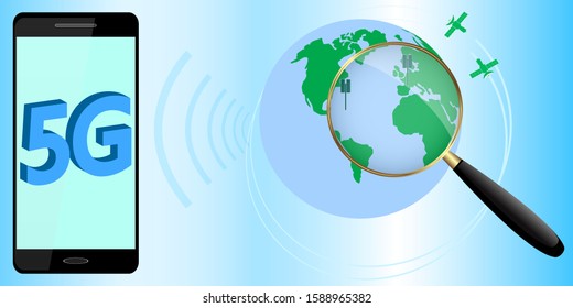5G network technology. 5G speed vector illustration.