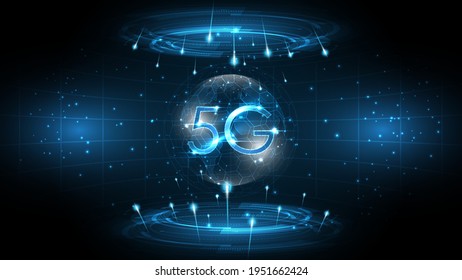 5G network wireless internet connecting, internet of things, communication network,High speed, broadband telecommunication