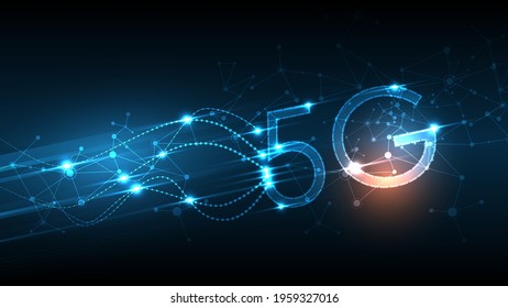 5G network wireless internet connecting, internet of things, communication network,High speed, broadband telecommunication
