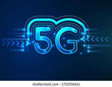 Internet inalámbrico de red 5G, Internet móvil de alta velocidad, conexión Wi-Fi. Concepto de tecnología digital de alta tecnología