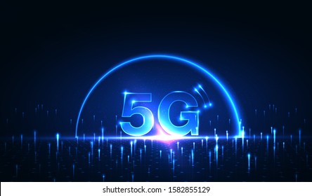 5G network wireless internet Wi-fi connection and internet of things. Smart city and communication network concept. High speed, broadband telecommunication. vector design.