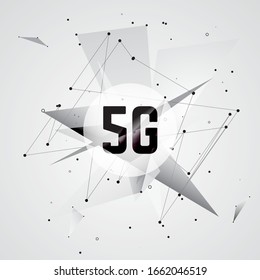 5G network wireless internet Wi-fi connection and internet of things with modern city skyline. Smart city and communication network concept. High speed, broadband telecommunication. vector design.