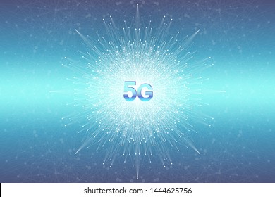 5G network wireless systems and internet vector illustration. Communication network. Business concept banner. Artificial Intelligence and Machine Learning Concept Banner.