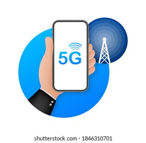 5G network wireless systems and internet. Communication network. Vector illustration.