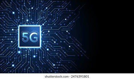 Fondo de tecnología inalámbrica de red 5G. Red global de alta velocidad.