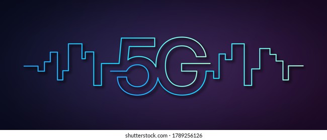 5G network wireless technology. Fifth generation of mobile internet. 5g technology, background and banner design. High speed internet, communication network concept. Vector