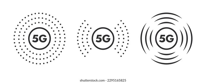 5G network wireless technology icons. Superfast 5G cellular. Vector scalable graphics
